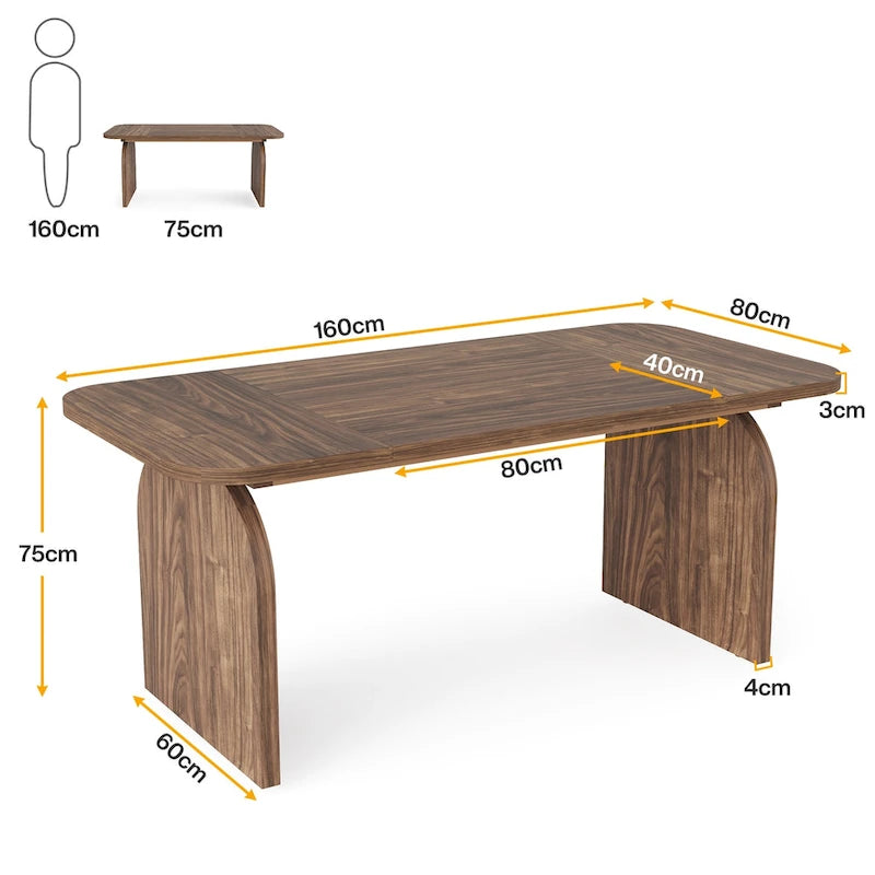 63-inches Retro Wood Dining Table for 4- 6 People