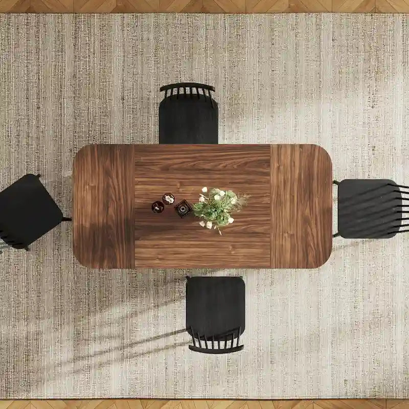 63-inches Retro Wood Dining Table for 4- 6 People