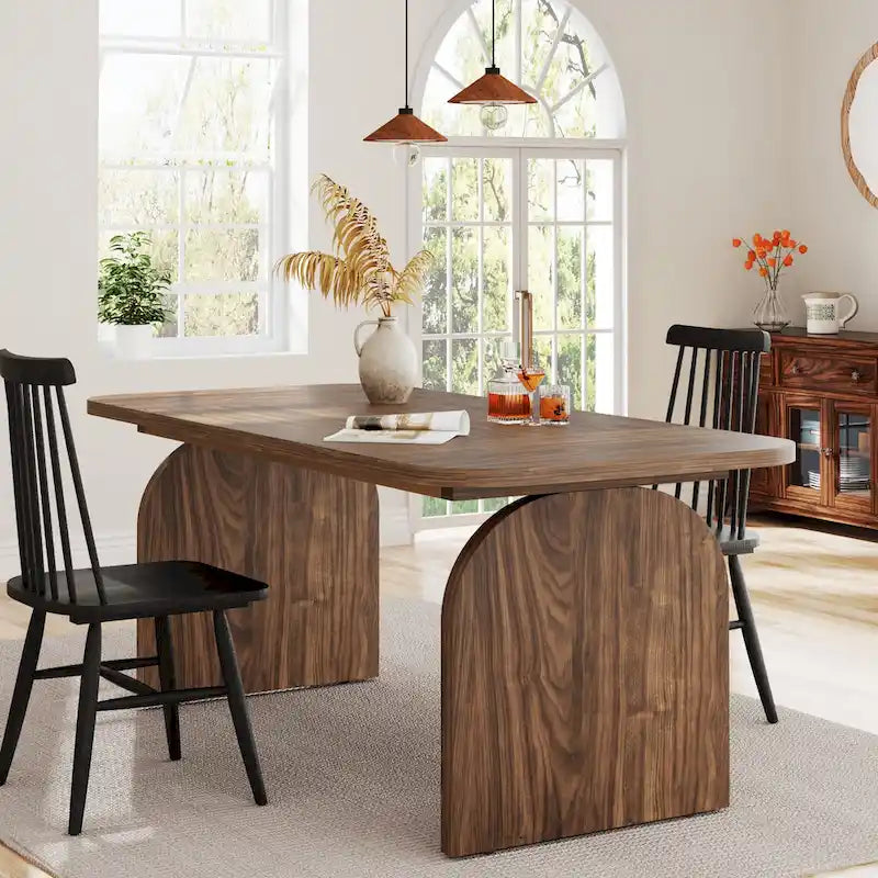 63-inches Retro Wood Dining Table for 4- 6 People