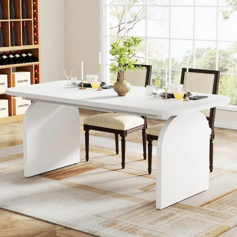 63-inches Retro Wood Dining Table for 4- 6 People