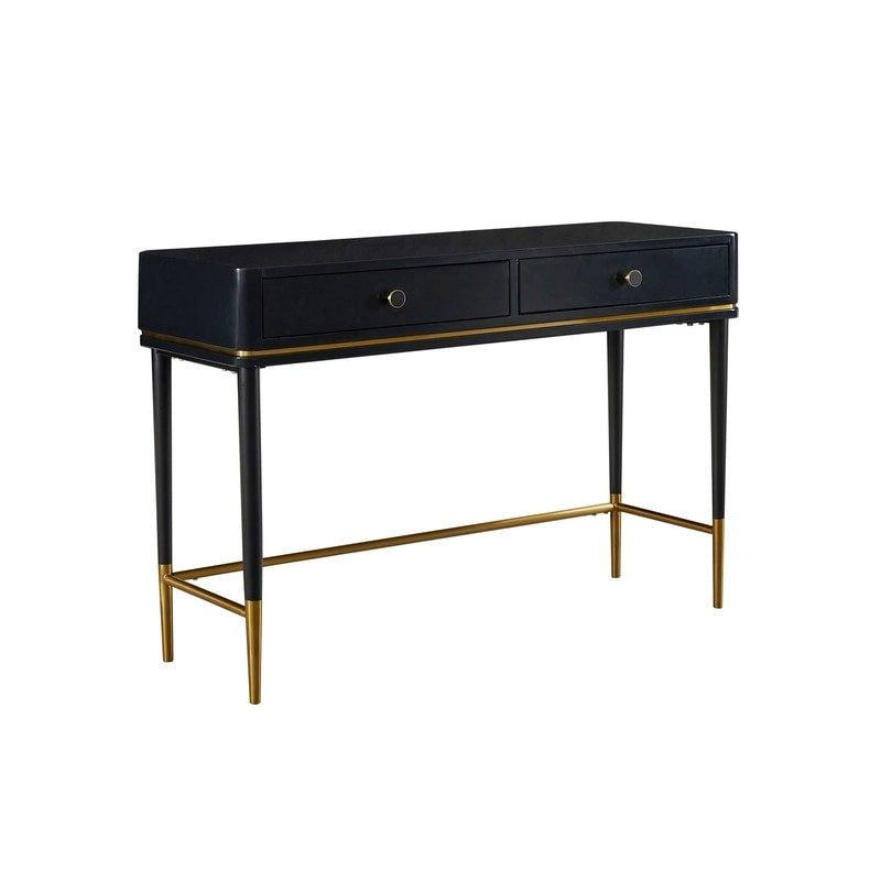 Art Deco Two Drawer Desk with Gold Inlay