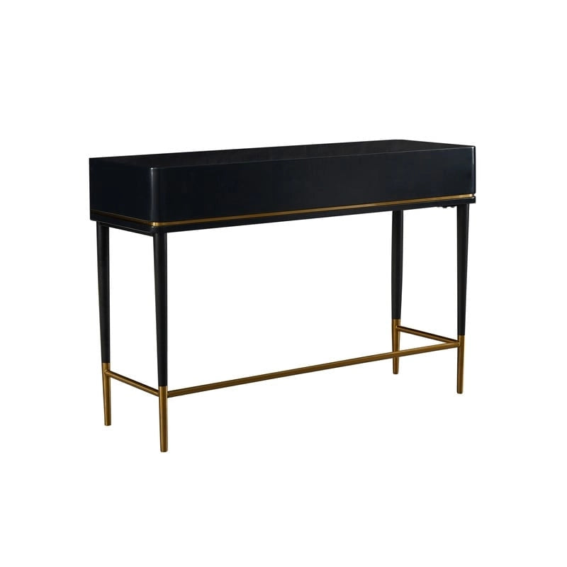 Art Deco Two Drawer Desk with Gold Inlay