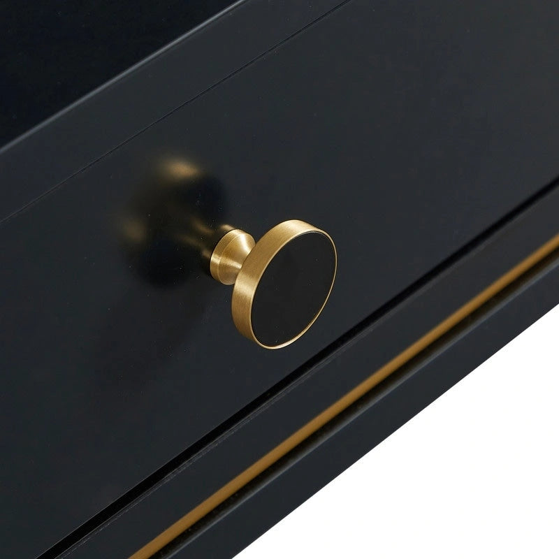 Art Deco Two Drawer Desk with Gold Inlay