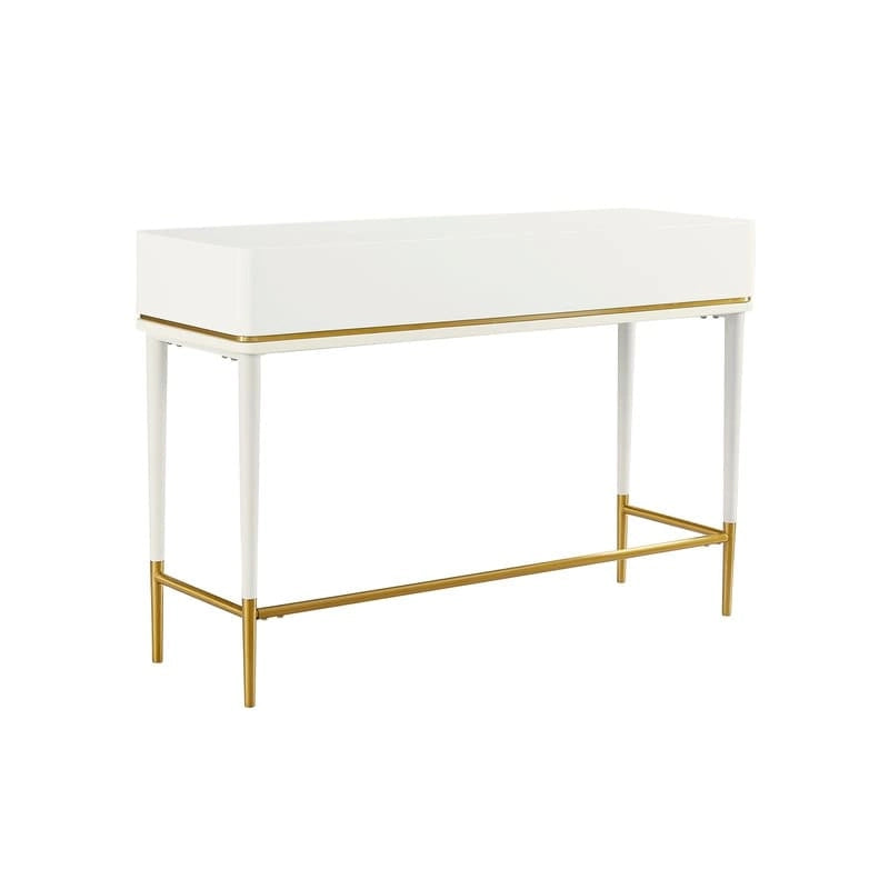 Art Deco Two Drawer Desk with Gold Inlay