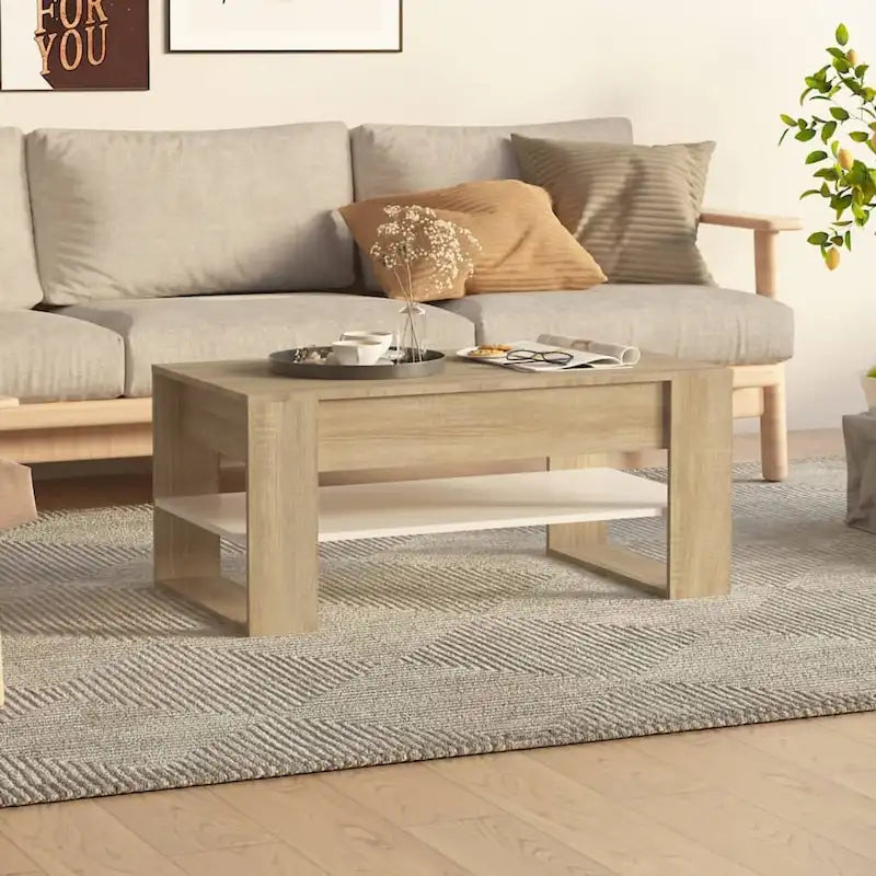 Multicolor Engineered Wood Coffee Table 40.2x21.7x17.7