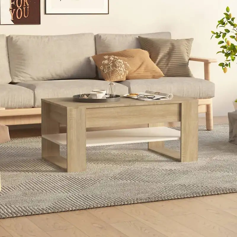 Multicolor Engineered Wood Coffee Table 40.2x21.7x17.7