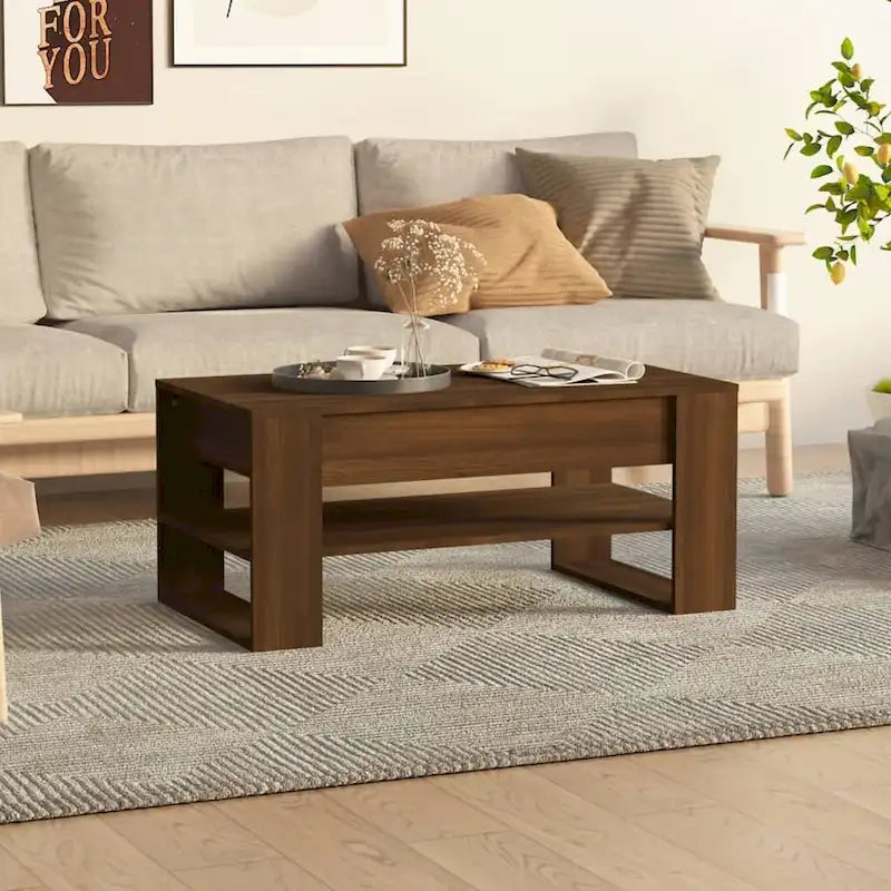 Multicolor Engineered Wood Coffee Table 40.2x21.7x17.7