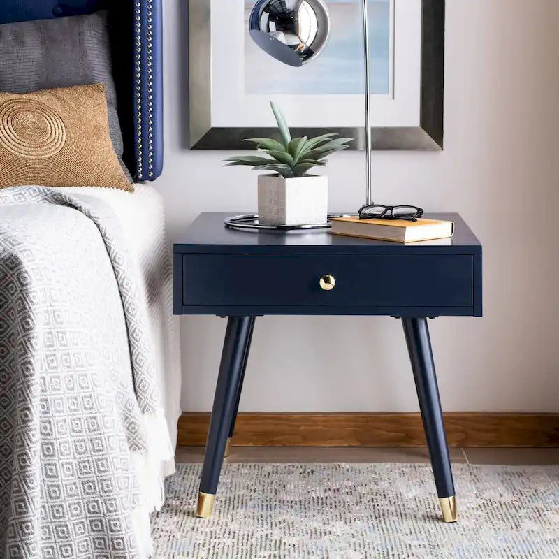 Mid-Century Gold Cap End Table - 24Wx24Dx22H