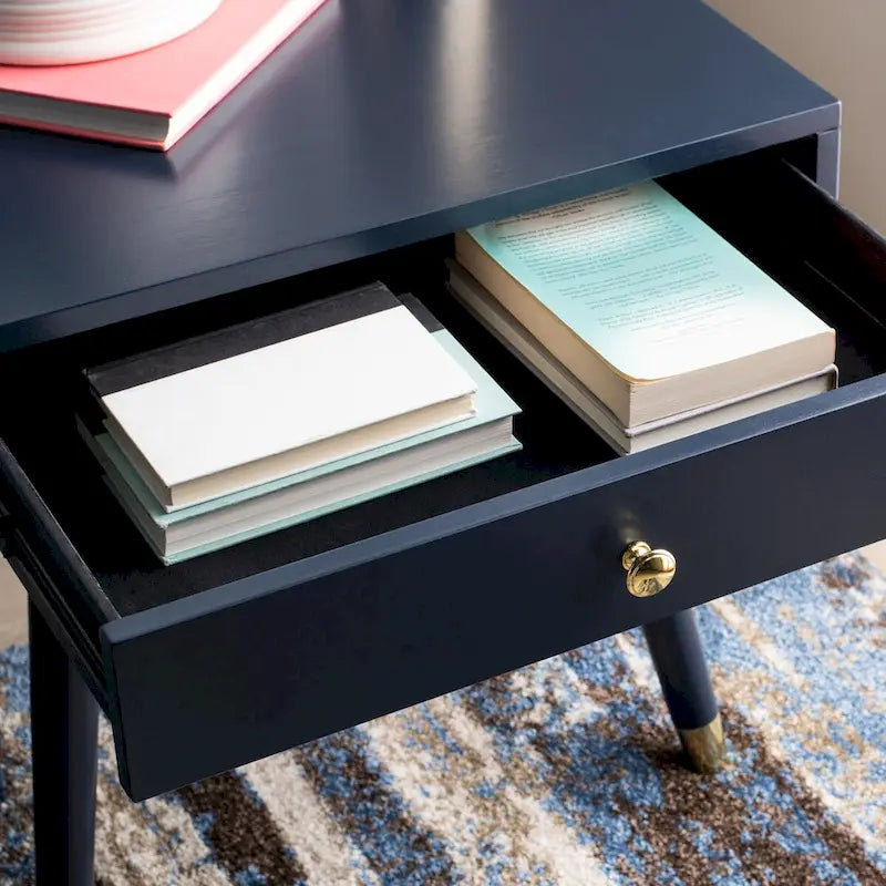 Mid-Century Gold Cap End Table - 24Wx24Dx22H