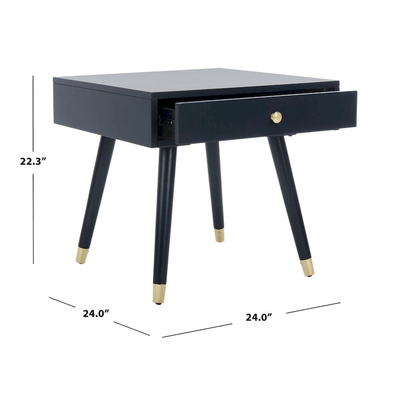 Mid-Century Gold Cap End Table - 24Wx24Dx22H