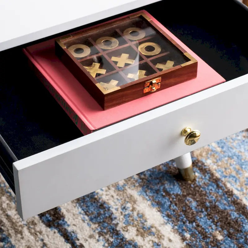 Mid-Century Gold Cap End Table - 24Wx24Dx22H