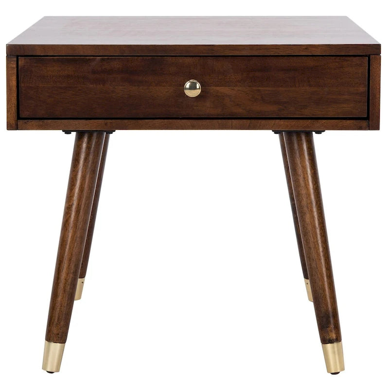 Mid-Century Gold Cap End Table - 24Wx24Dx22H