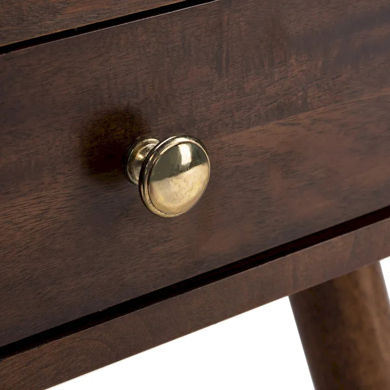 Mid-Century Gold Cap End Table - 24Wx24Dx22H