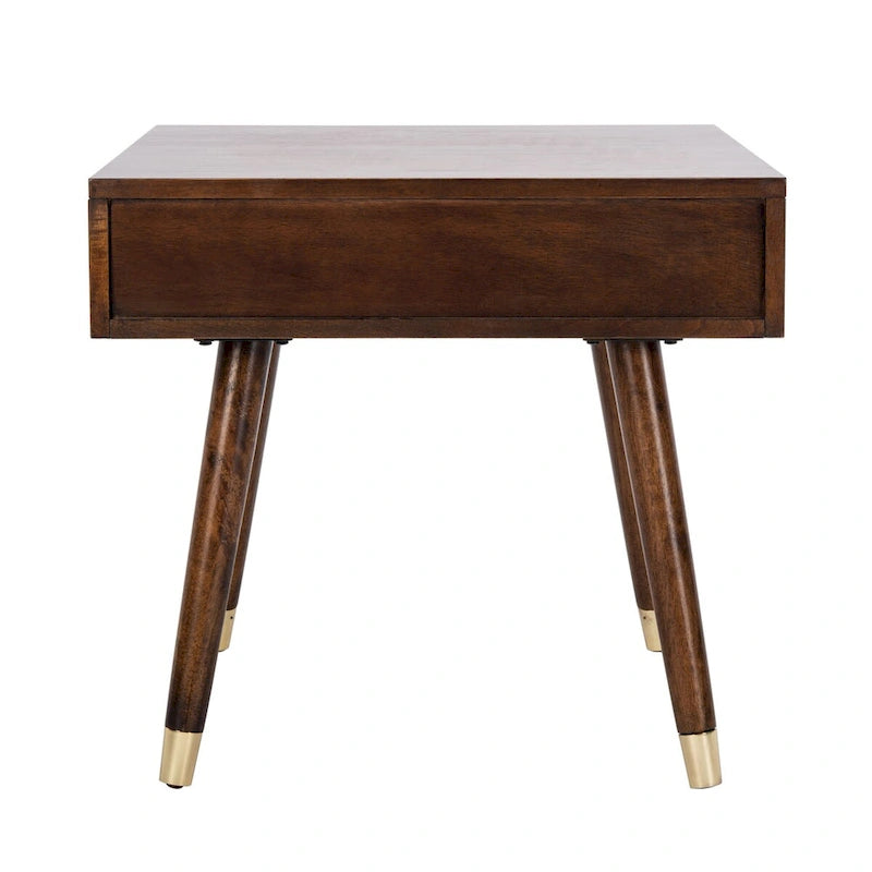 Mid-Century Gold Cap End Table - 24Wx24Dx22H