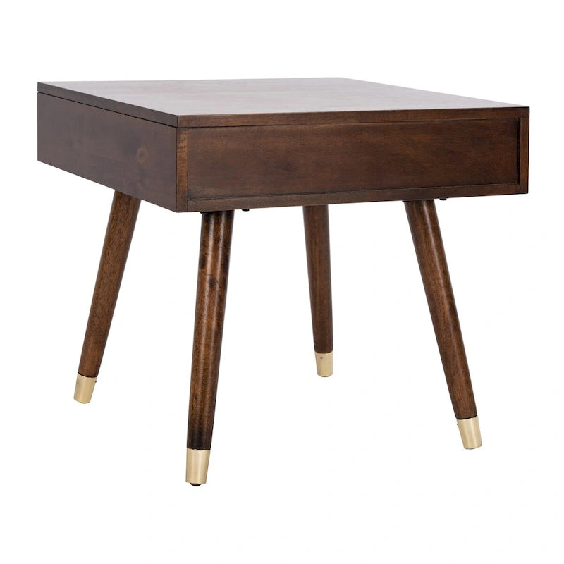 Mid-Century Gold Cap End Table - 24Wx24Dx22H