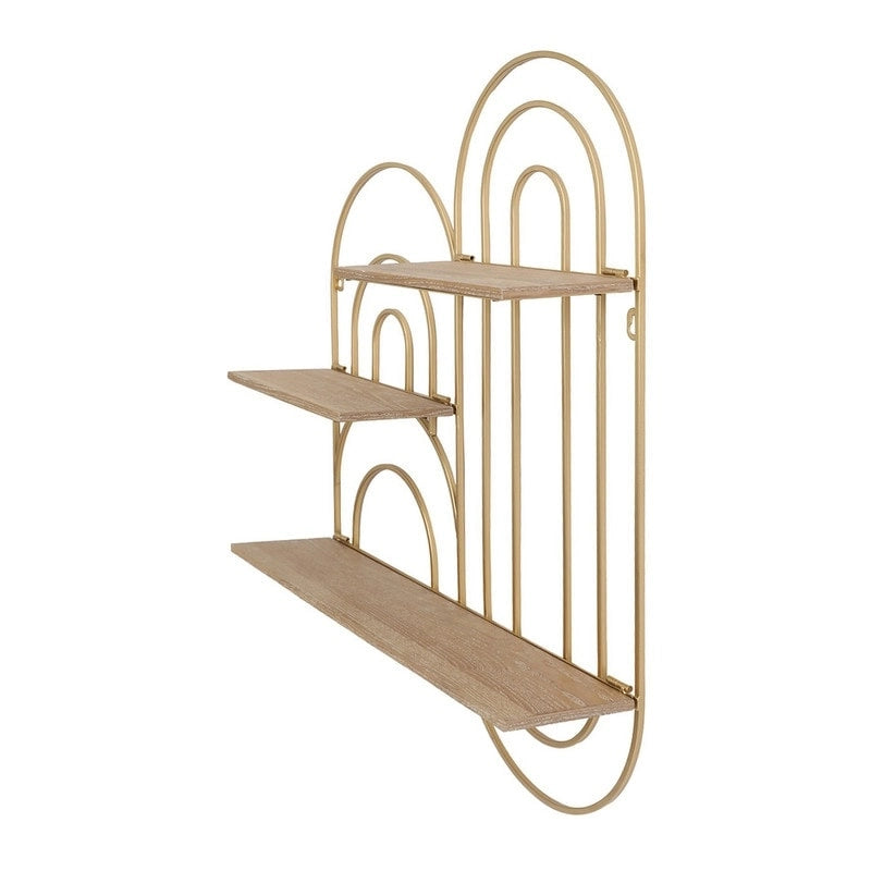 Oval Metal Modern Tiered Wall Shelf - Gold