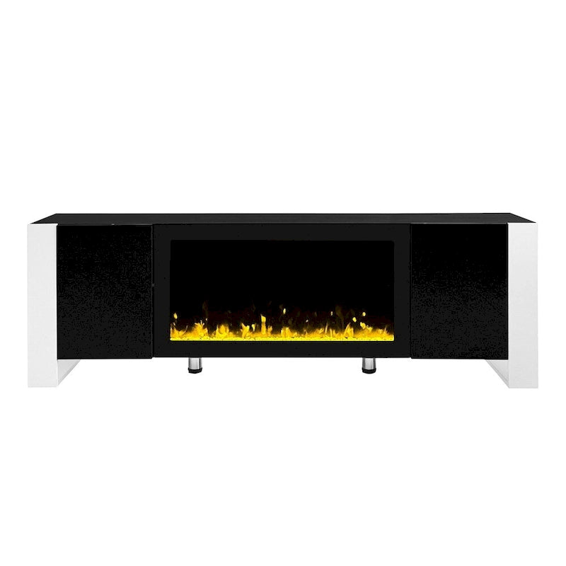 Modern TV Stand with 34.2 Non-heating Electric Fireplace and Cabinets
