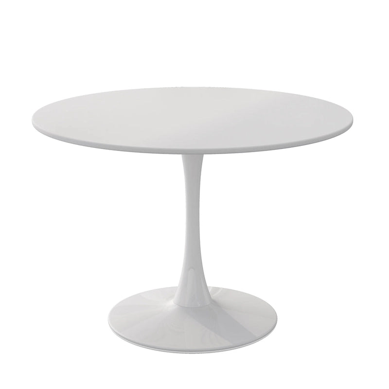 Modern Dining Table with Round Table Top & Metal Base