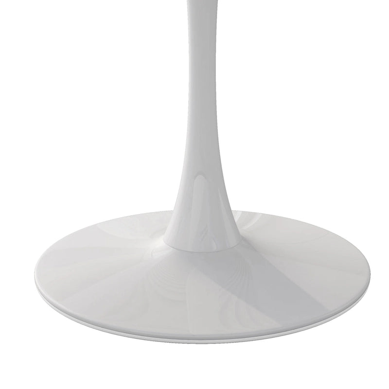 Modern Dining Table with Round Table Top & Metal Base