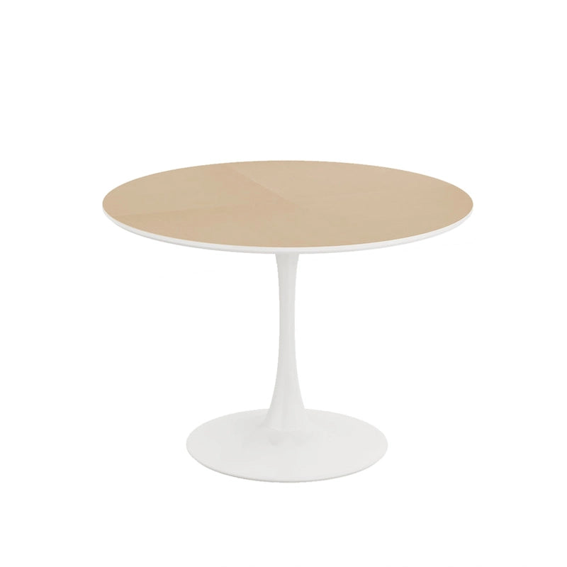 Modern Dining Table with Round Table Top & Metal Base