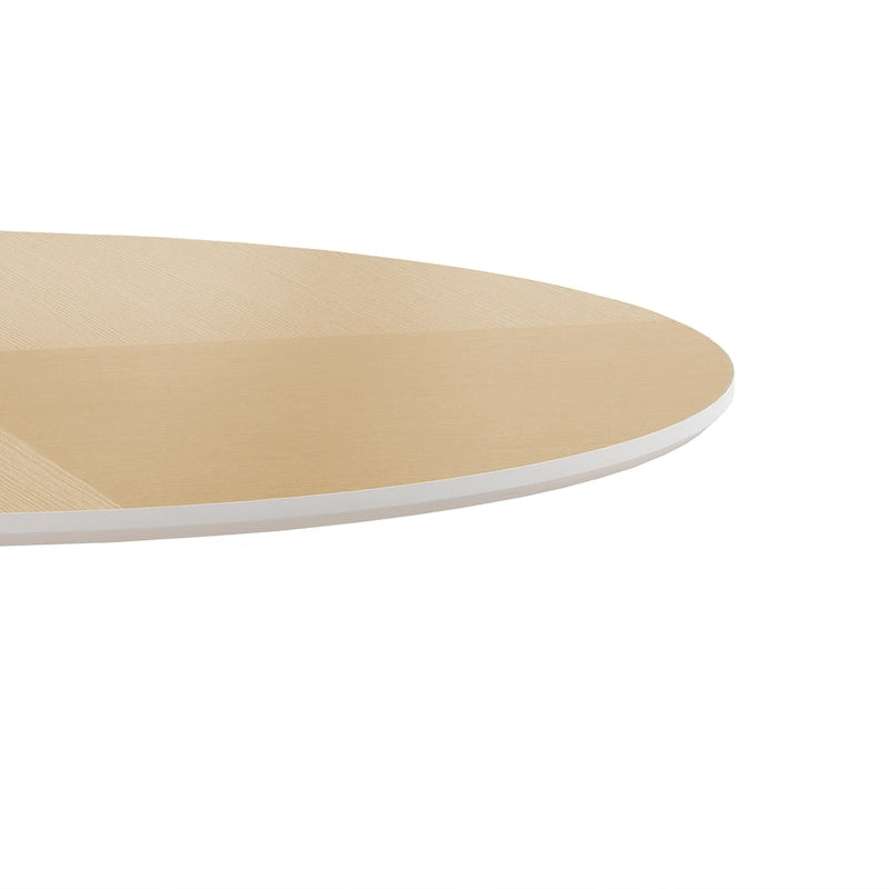 Modern Dining Table with Round Table Top & Metal Base