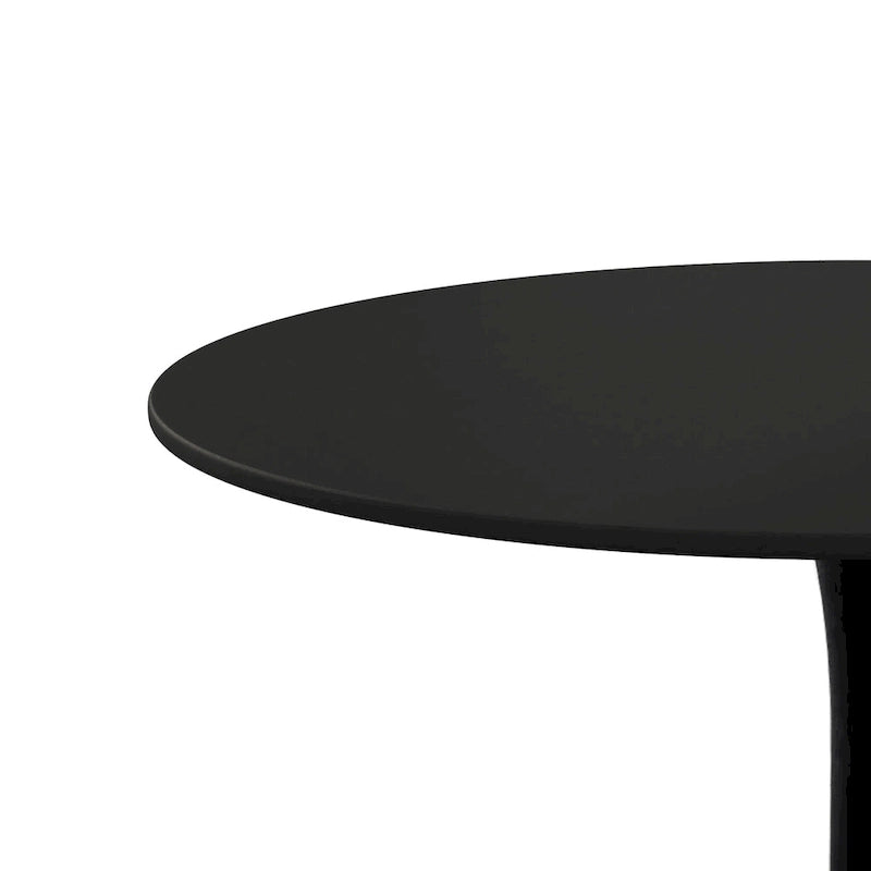 Modern Dining Table with Round Table Top & Metal Base