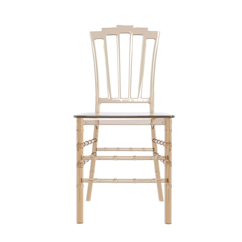 Modern Acrylic Dining Side Chair with Windsor Back Design