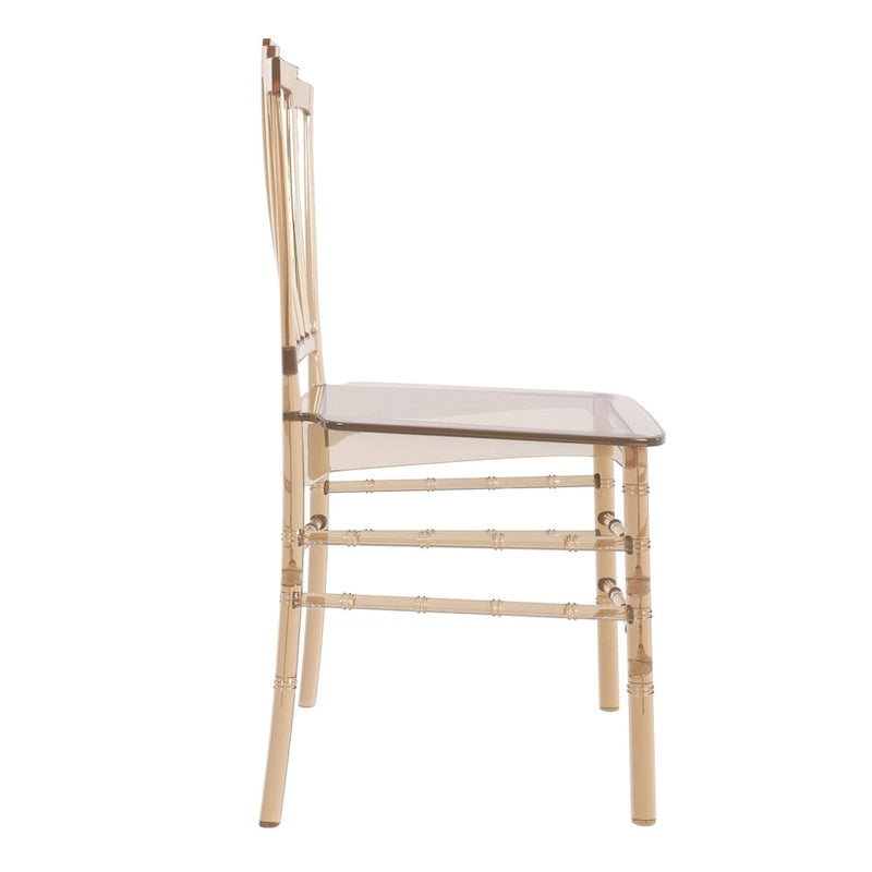 Modern Acrylic Dining Side Chair with Windsor Back Design
