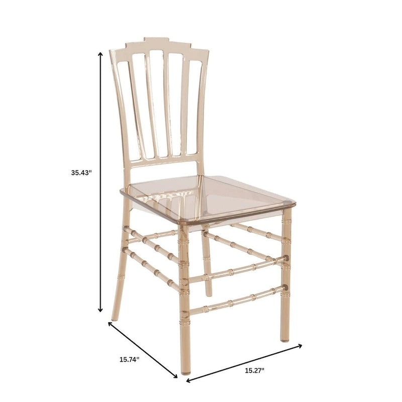 Modern Acrylic Dining Side Chair with Windsor Back Design