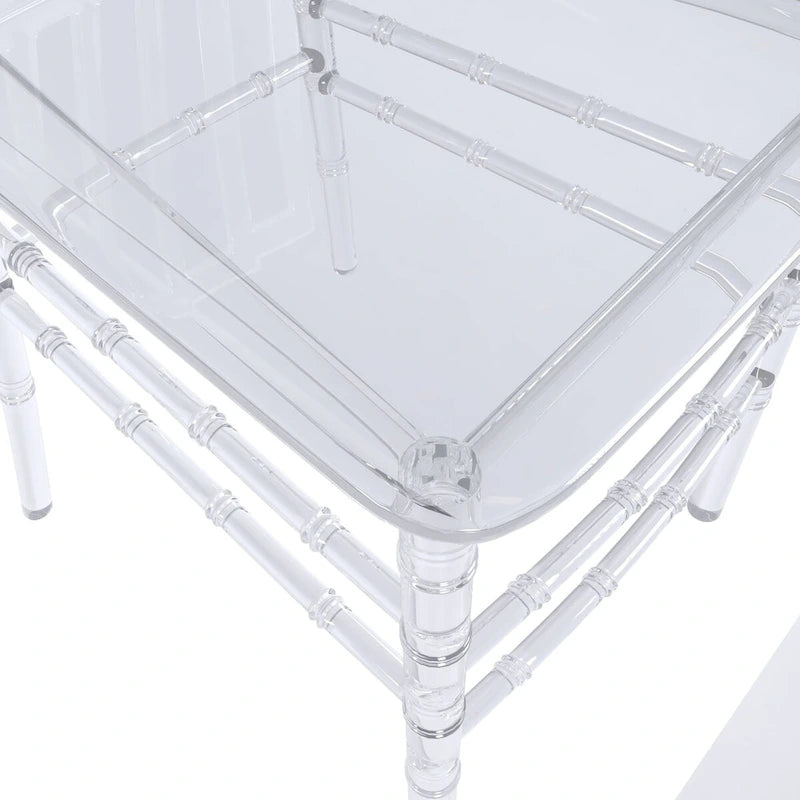 Modern Acrylic Dining Side Chair with Windsor Back Design