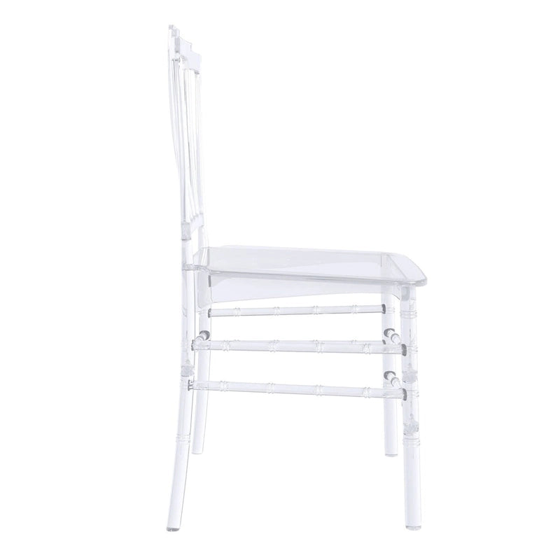 Modern Acrylic Dining Side Chair with Windsor Back Design