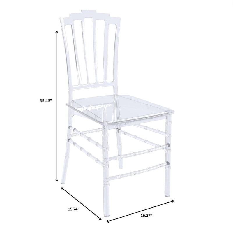 Modern Acrylic Dining Side Chair with Windsor Back Design