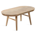 Oval Wood Coffee Table - Mid-Century Style