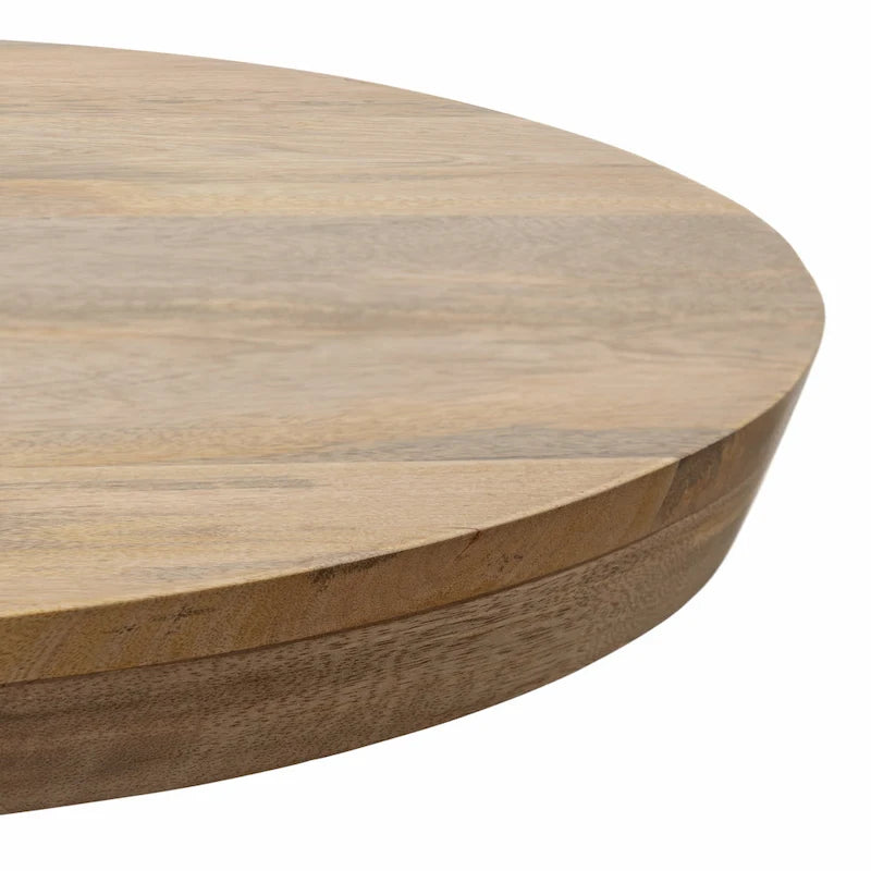 Oval Wood Coffee Table - Mid-Century Style