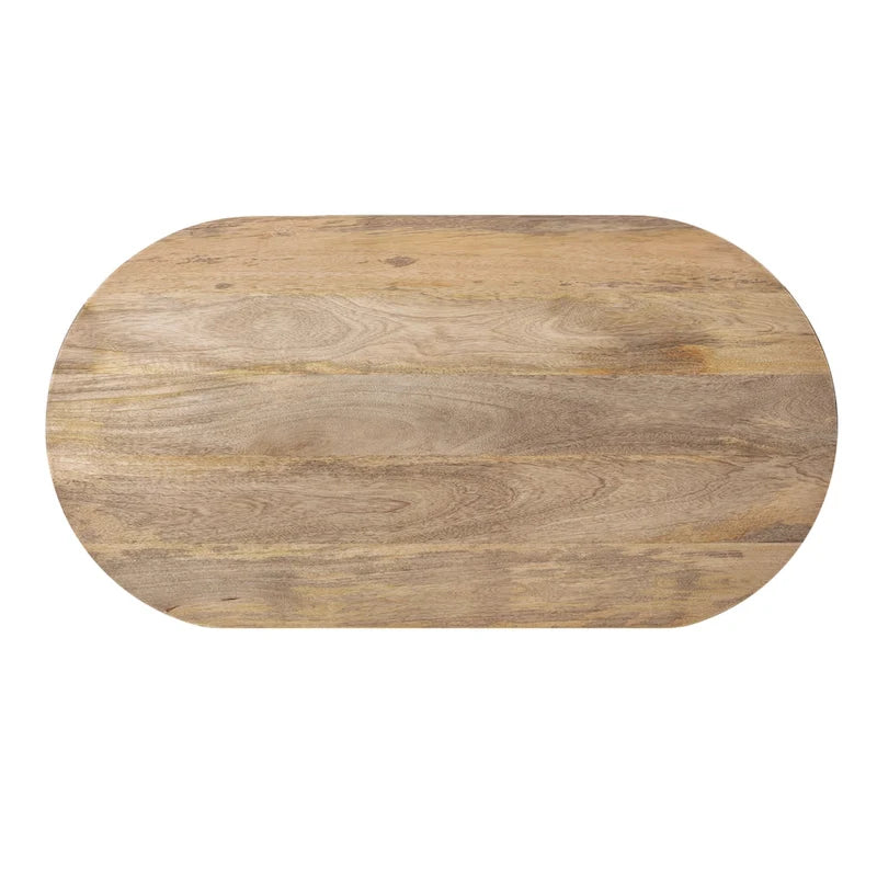 Oval Wood Coffee Table - Mid-Century Style