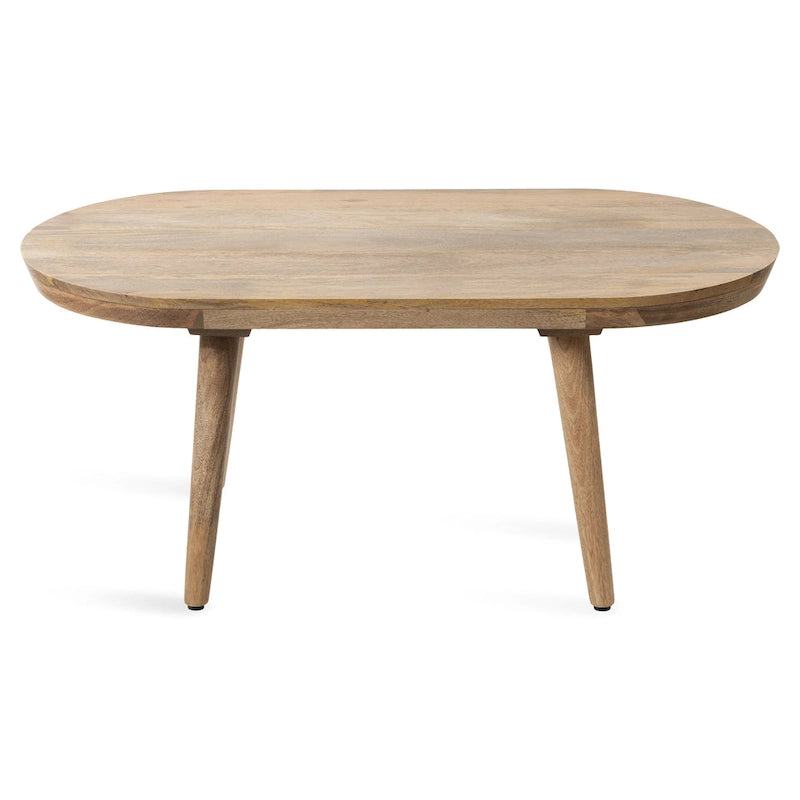 Oval Wood Coffee Table - Mid-Century Style