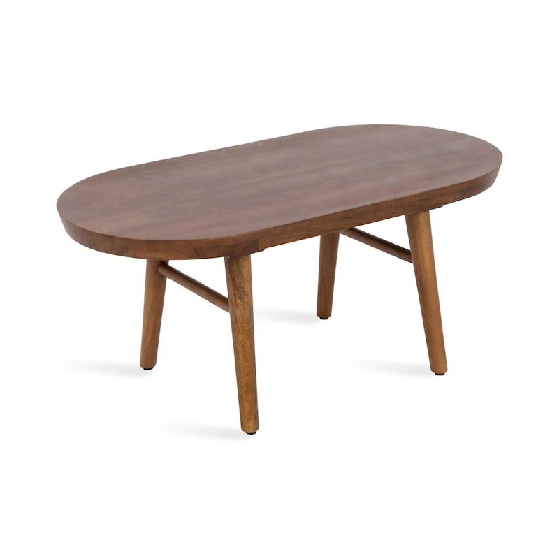 Oval Wood Coffee Table - Mid-Century Style