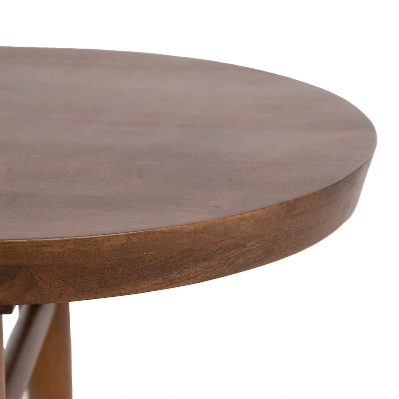 Oval Wood Coffee Table - Mid-Century Style