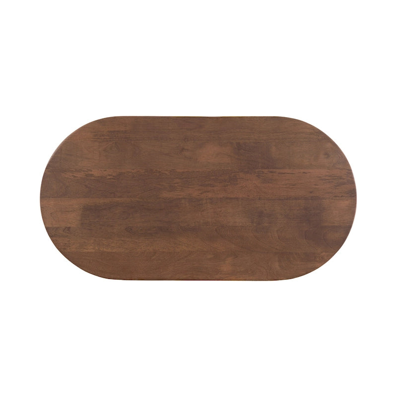 Oval Wood Coffee Table - Mid-Century Style