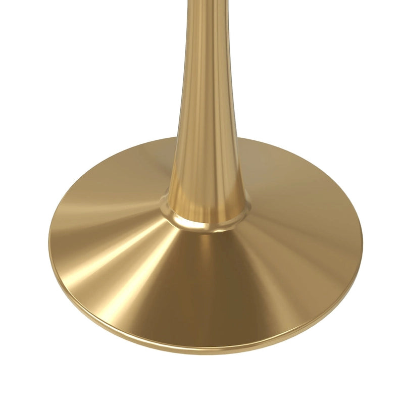 24" Round Dining Table for 4 with MDF Top and Gold Steel Base