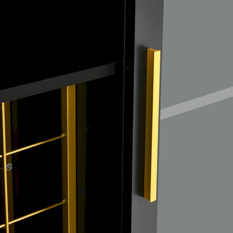 53 Wine Bar Cabinet Coffee Bar Cabinet for Liquor and Glasses with Led Lights & Power Outlets