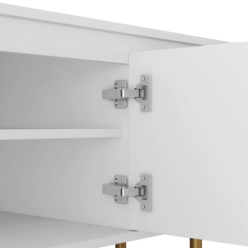 Modern Wood LED TV Stand with 4 Doors for 80 Inch TV