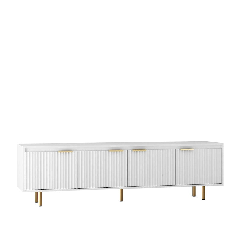 Modern Wood LED TV Stand with 4 Doors for 80 Inch TV