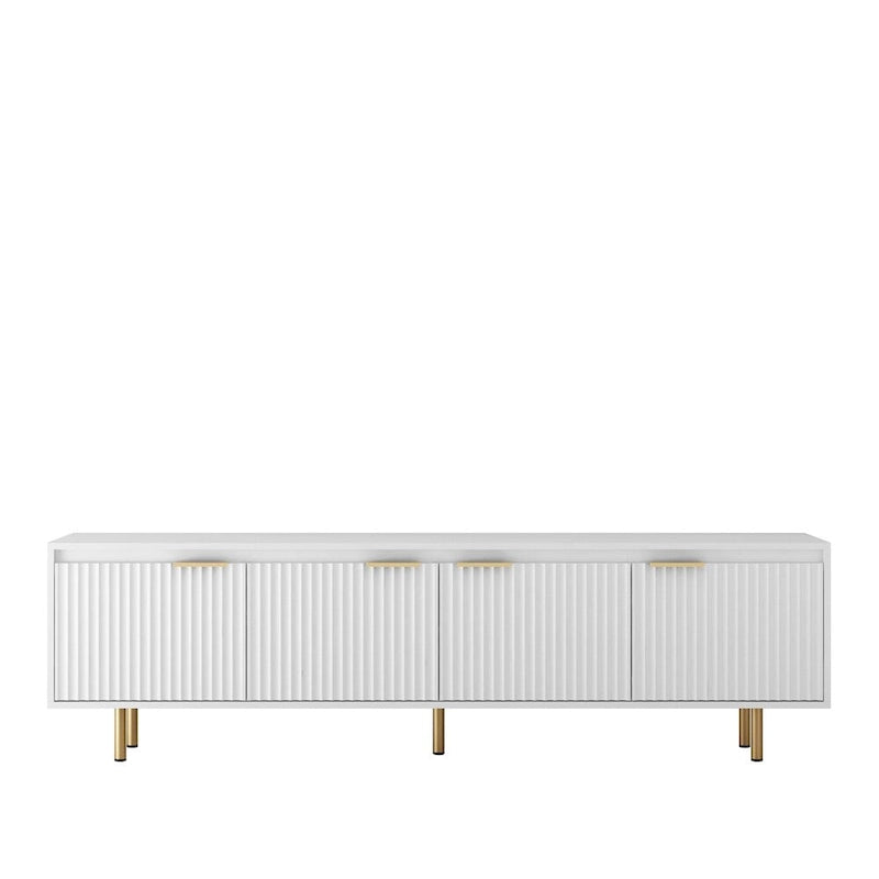 Modern Wood LED TV Stand with 4 Doors for 80 Inch TV