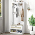 67" 3-In-1 Hall Tree with Shoe Storage Bench and Coat Rack