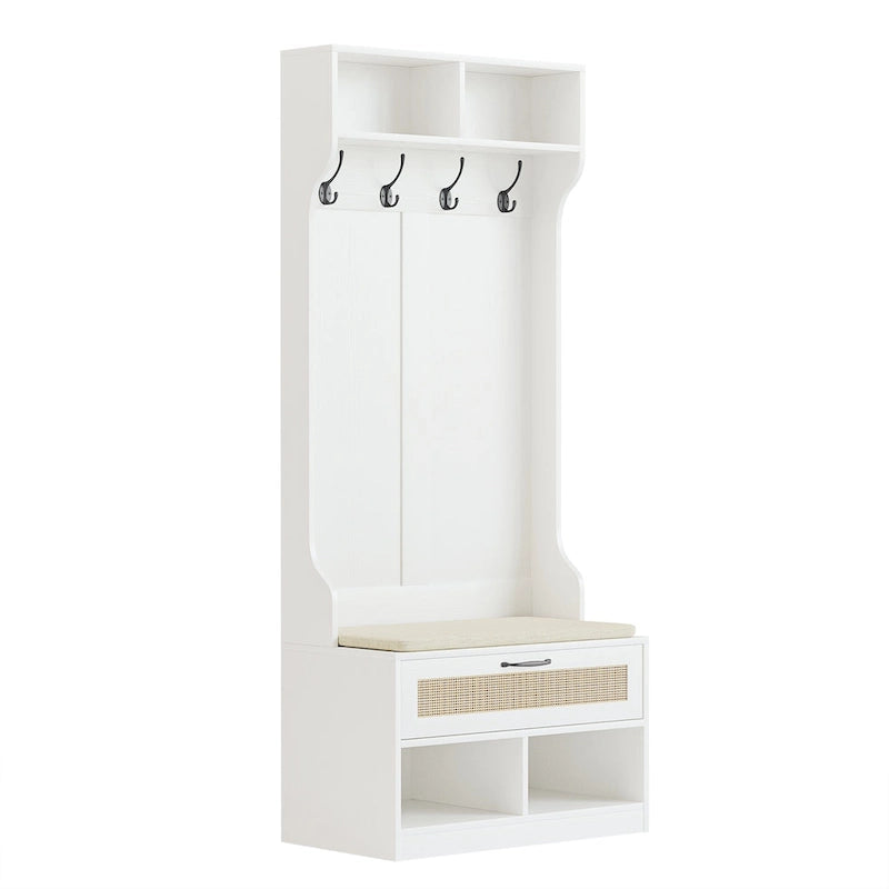67" 3-In-1 Hall Tree with Shoe Storage Bench and Coat Rack