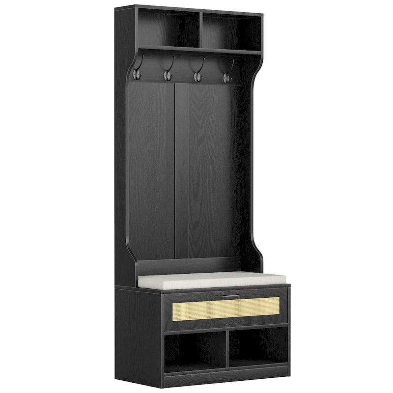 67" 3-In-1 Hall Tree with Shoe Storage Bench and Coat Rack